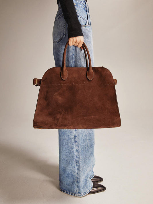 Autumn & Winter Italian Suede Leather Large Commuter Tote, Fashion Women's Shoulder & Crossbody Bag