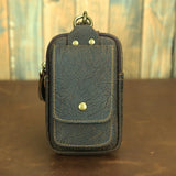 Vintage Crazy Horse Leather Waist Bag – Genuine Cowhide Belt Pouch, Multifunction 7-Inch Phone Holster Bag, Retro Crossbody Fanny Pack for Men