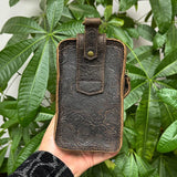 Vintage Crazy Horse Leather Waist Bag – Genuine Cowhide Belt Pouch, Multifunction 7-Inch Phone Holster Bag, Retro Crossbody Fanny Pack for Men