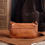 Vintage Distressed Leather Saddle Bag | Unisex Crossbody Shoulder Bag | Full Grain Cowhide Handbag