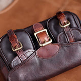 Vintage Distressed Leather Saddle Bag | Unisex Crossbody Shoulder Bag | Full Grain Cowhide Handbag