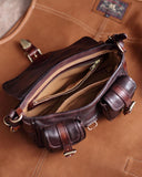 Vintage Distressed Leather Saddle Bag | Unisex Crossbody Shoulder Bag | Full Grain Cowhide Handbag