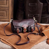 Vintage Distressed Leather Saddle Bag | Unisex Crossbody Shoulder Bag | Full Grain Cowhide Handbag