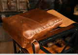 Vintage Full Grain Leather Backpack, Handmade Rustic Laptop Rucksack for Men or Women | 17" Laptop Travel Bag