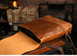 Vintage Full Grain Leather Backpack, Handmade Rustic Laptop Rucksack for Men or Women | 17" Laptop Travel Bag
