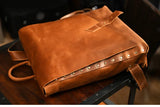 Vintage Full Grain Leather Backpack, Handmade Rustic Laptop Rucksack for Men or Women | 17" Laptop Travel Bag