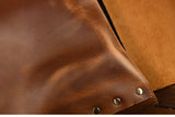 Vintage Full Grain Leather Backpack, Handmade Rustic Laptop Rucksack for Men or Women | 17" Laptop Travel Bag