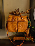 Vintage Italian Leather Men's Business Briefcase | Handcrafted Full Grain Leather Heavy-Duty Crossbody 13-inches Laptop Bag, Travelling Bag, Weekend Bag Alexel Crafts Wholesale