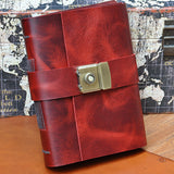 Vintage Leather Journal with Combination Lock | Handmade Full Grain Leather Diary Notebook