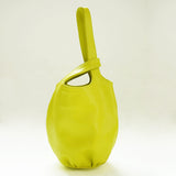 Vintage Leather Knot-Handle Bucket Bag | Handmade Soft Cowhide Mini Handbag