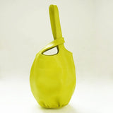 Vintage Leather Knot-Handle Bucket Bag | Handmade Soft Cowhide Mini Handbag