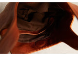 Vintage Leather Knot-Handle Bucket Bag | Handmade Soft Cowhide Mini Handbag