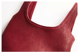 Vintage Leather Knot-Handle Bucket Bag | Handmade Soft Cowhide Mini Handbag