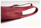 Vintage Leather Knot-Handle Bucket Bag | Handmade Soft Cowhide Mini Handbag