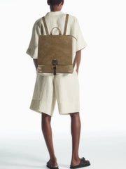 Vintage Vegan Leather Lightweight Backpack, Multi-Functional Commuter Laptop Bag for Women or Men, Large Convertible Shoulder & Handbag Style Vintage Vegan Leather Lightweight Backpack, Multi-Functional Commuter Laptop Bag for Women or Men, Large Convertible Shoulder & Handbag Style