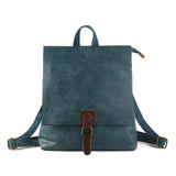 Vintage Vegan Leather Lightweight Backpack, Multi-Functional Commuter Laptop Bag for Women or Men, Large Convertible Shoulder & Handbag Style