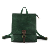 Vintage Vegan Leather Lightweight Backpack, Multi-Functional Commuter Laptop Bag for Women or Men, Large Convertible Shoulder & Handbag Style