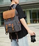 Waterproof Camera Bag Purse, Leather DSLR Bag | Anti-Theft Canvas Camera Backpack with USB Charging for Travel & Outdoor