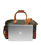 Waxed Canvas Leather Travel Duffle Bag | Men's Vintage Weekender & Overnight Bag