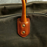 Waxed Canvas Leather Travel Duffle Bag | Men's Vintage Weekender & Overnight Bag