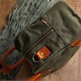 Waxed Canvas Leather Travel Duffle Bag | Men's Vintage Weekender & Overnight Bag