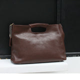 Women's Full Grain Leather Slouchy Tote Bag - Handmade Black Hobo Shoulder & Crossbody with Pouch