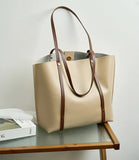 Women’s Large Soft Genuine Leather Tote Bag – Fall/Winter Commuter Shoulder Bag, Laptop Handbag, Work Purse