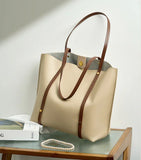 Women’s Large Soft Genuine Leather Tote Bag – Fall/Winter Commuter Shoulder Bag, Laptop Handbag, Work Purse