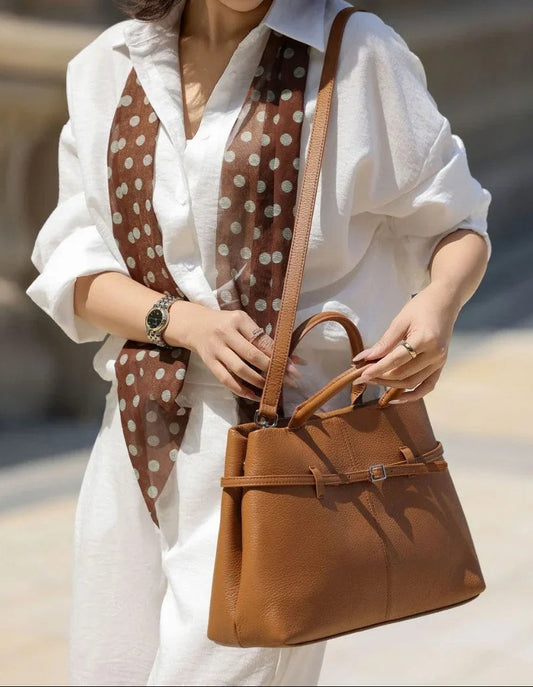 Women's Slouchy Grain Cowhide Leather Hobo Bag | Large Leather Crossbody & Shoulder Bag | Versatile Work Handbag for Women