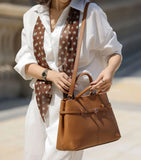 Women's Slouchy Grain Cowhide Leather Hobo Bag | Large Leather Crossbody & Shoulder Bag | Versatile Work Handbag for Women