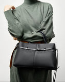 Women's Slouchy Grain Cowhide Leather Hobo Bag | Large Leather Crossbody & Shoulder Bag | Versatile Work Handbag for Women
