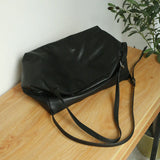 Women’s Soft Cowhide Leather Crossbody Bag, Large Bowling Bag, Slouchy Boho Tote for Everyday Use