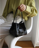 Women's Soft Luxurious Calfskin Leather Handwoven Bucket Shoulder Bag, Crossbody Bag