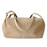 Women’s Soft Suede Leather Crossbody Bag, Large Bowling Bag, Slouchy Boho Tote for Everyday Use