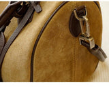 Women's Suede Leather Boston Bag | Large Shoulder & Crossbody Handbag for Fall/Winter | Vintage Commuter Bag