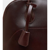 Women's Swift Leather Tote, Handmade Large Professional Commuter Bag with Adjustable Strap, Elegant Cowhide Leather Shell Bowling Shoulder Bag