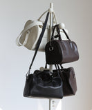 Women's Vegetable-Tanned Cowhide Leather Boston Bag | Vintage Pillow Tote | Top Handle Shoulder Crossbody Handbag in Two Sizes