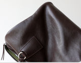 Women's Vegetable-Tanned Cowhide Leather Boston Bag | Vintage Pillow Tote | Top Handle Shoulder Crossbody Handbag in Two Sizes