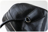 Women's Vegetable-Tanned Cowhide Leather Boston Bag | Vintage Pillow Tote | Top Handle Shoulder Crossbody Handbag in Two Sizes