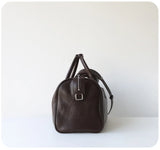 Women's Vegetable-Tanned Cowhide Leather Boston Bag | Vintage Pillow Tote | Top Handle Shoulder Crossbody Handbag in Two Sizes