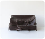 Women's Vegetable-Tanned Cowhide Leather Boston Bag | Vintage Pillow Tote | Top Handle Shoulder Crossbody Handbag in Two Sizes