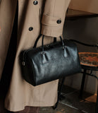 Women's Vegetable-Tanned Cowhide Leather Boston Bag | Vintage Pillow Tote | Top Handle Shoulder Crossbody Handbag in Two Sizes