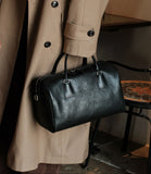 Women's Vegetable-Tanned Cowhide Leather Boston Bag | Vintage Pillow Tote | Top Handle Shoulder Crossbody Handbag in Two Sizes