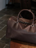 Women's Vegetable-Tanned Cowhide Leather Boston Bag | Vintage Pillow Tote | Top Handle Shoulder Crossbody Handbag in Two Sizes