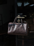 Women's Vegetable-Tanned Cowhide Leather Boston Bag | Vintage Pillow Tote | Top Handle Shoulder Crossbody Handbag in Two Sizes