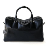 Women's Vegetable-Tanned Cowhide Leather Boston Bag | Vintage Pillow Tote | Top Handle Shoulder Crossbody Handbag in Two Sizes