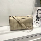 Women’s Woven Leather Boston Bag, Designer Real Genuine Leather Shoulder & Crossbody Handbag