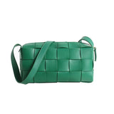 Women’s Woven Leather Boston Bag, Designer Real Genuine Leather Shoulder & Crossbody Handbag