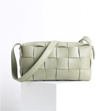Women’s Woven Leather Boston Bag, Designer Real Genuine Leather Shoulder & Crossbody Handbag