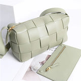 Women’s Woven Leather Boston Bag, Designer Real Genuine Leather Shoulder & Crossbody Handbag